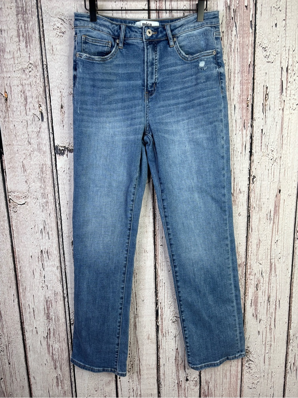 Mica High Rise Slim Straight Leg Tummy Tuck Jeans Size 29 Medium Wash 30” Inseam